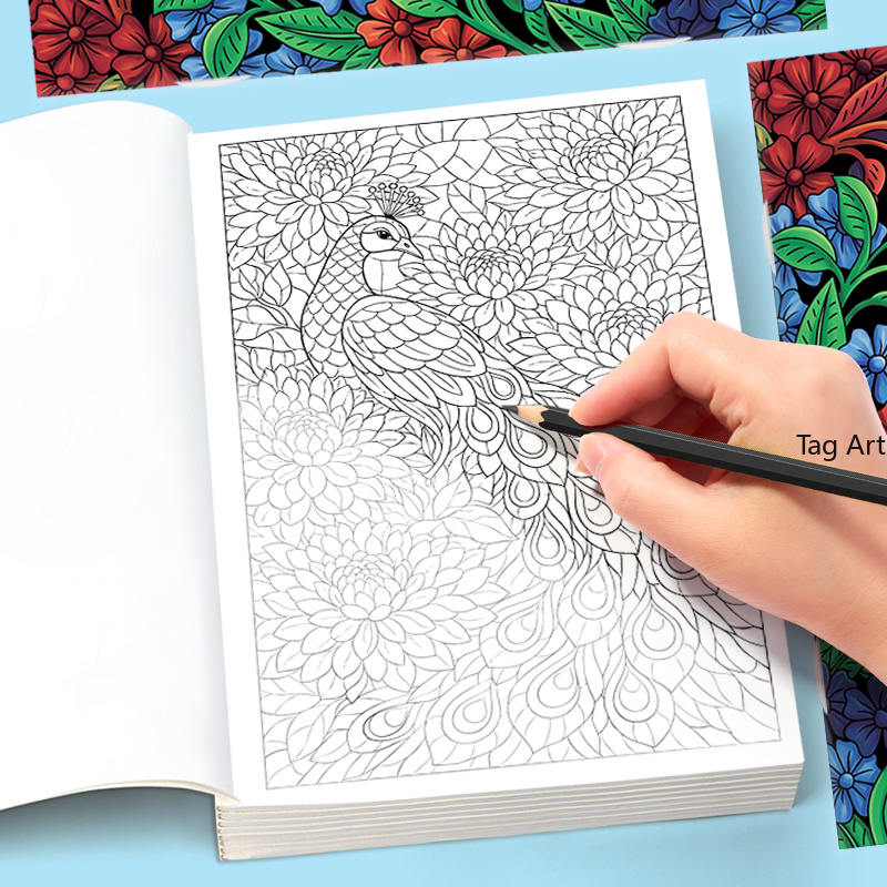Adult Coloring Book Stress Relief - كتاب تلوين للكبار لتخفيف التوتر والقلق،