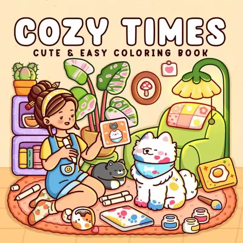 Adult Coloring Book Stress Relief - كتاب تلوين لطيف وسهل الاستخدام للبالغين،