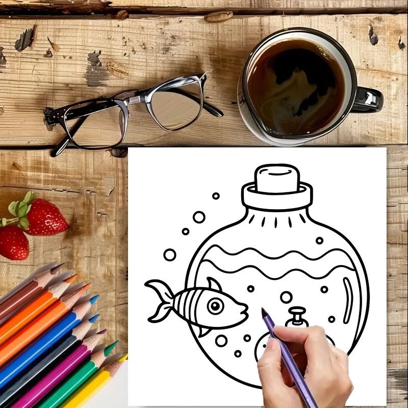 كتاب تلوين سحري للبالغين، هدية - مراجعة Adult Coloring Book Stress Relief وسعره