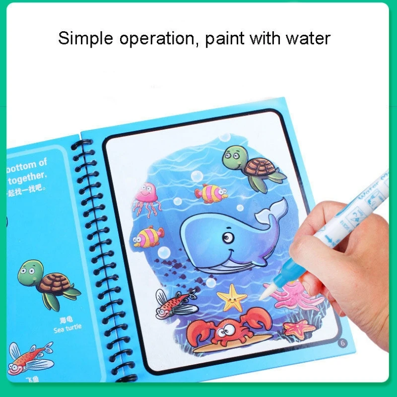 1 قطعة كتاب تلوين المياه السحر - مراجعة Reusable Water Magic Coloring Book وسعره