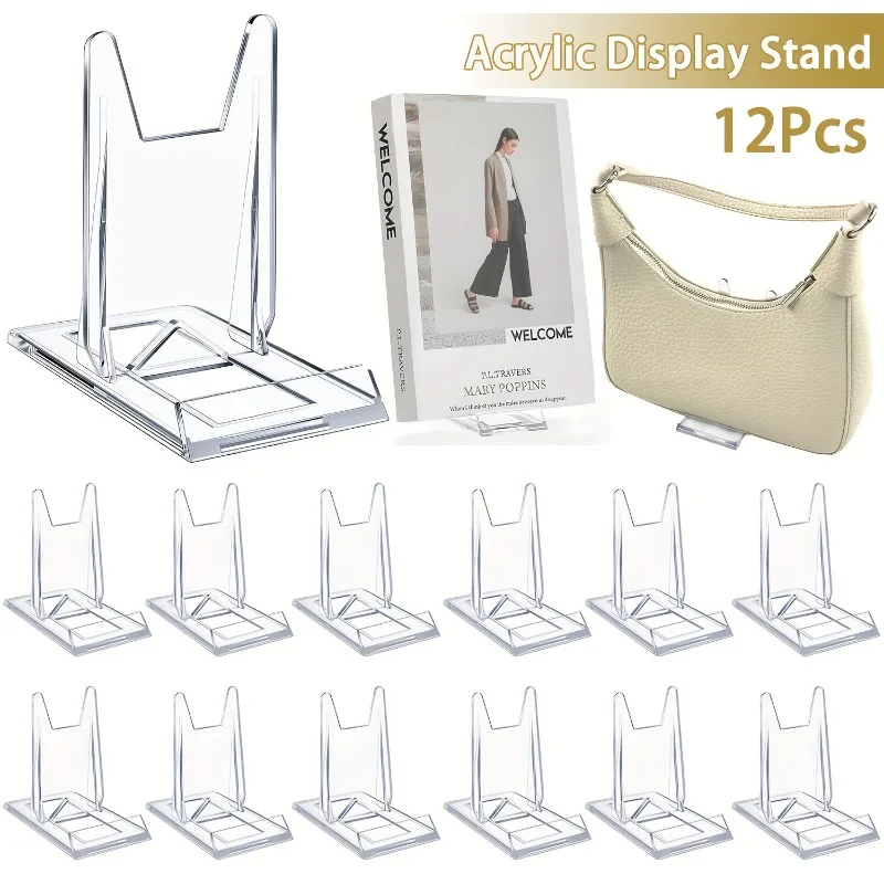 5/12 قطعة من حوامل العرض الشفا - مراجعة Clear Acrylic Book Stand Holder وسعره