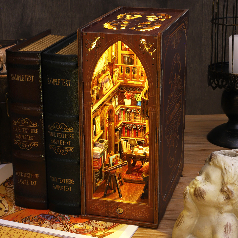 لتقوم بها بنفسك كتاب الزاوية ا - مراجعة Diy Wooden Book Nook Kit Shelf Insert وسعره