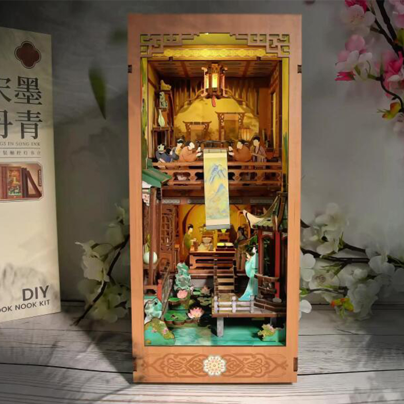 لتقوم بها بنفسك كتاب خشبي زاوي - مراجعة Diy Wooden Book Nook Kit Shelf Insert وسعره