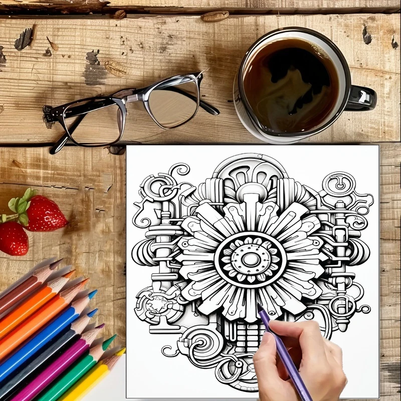 كتاب تلوين بتصميم زهور ستيمبان - مراجعة Adult Coloring Book Stress Relief وسعره