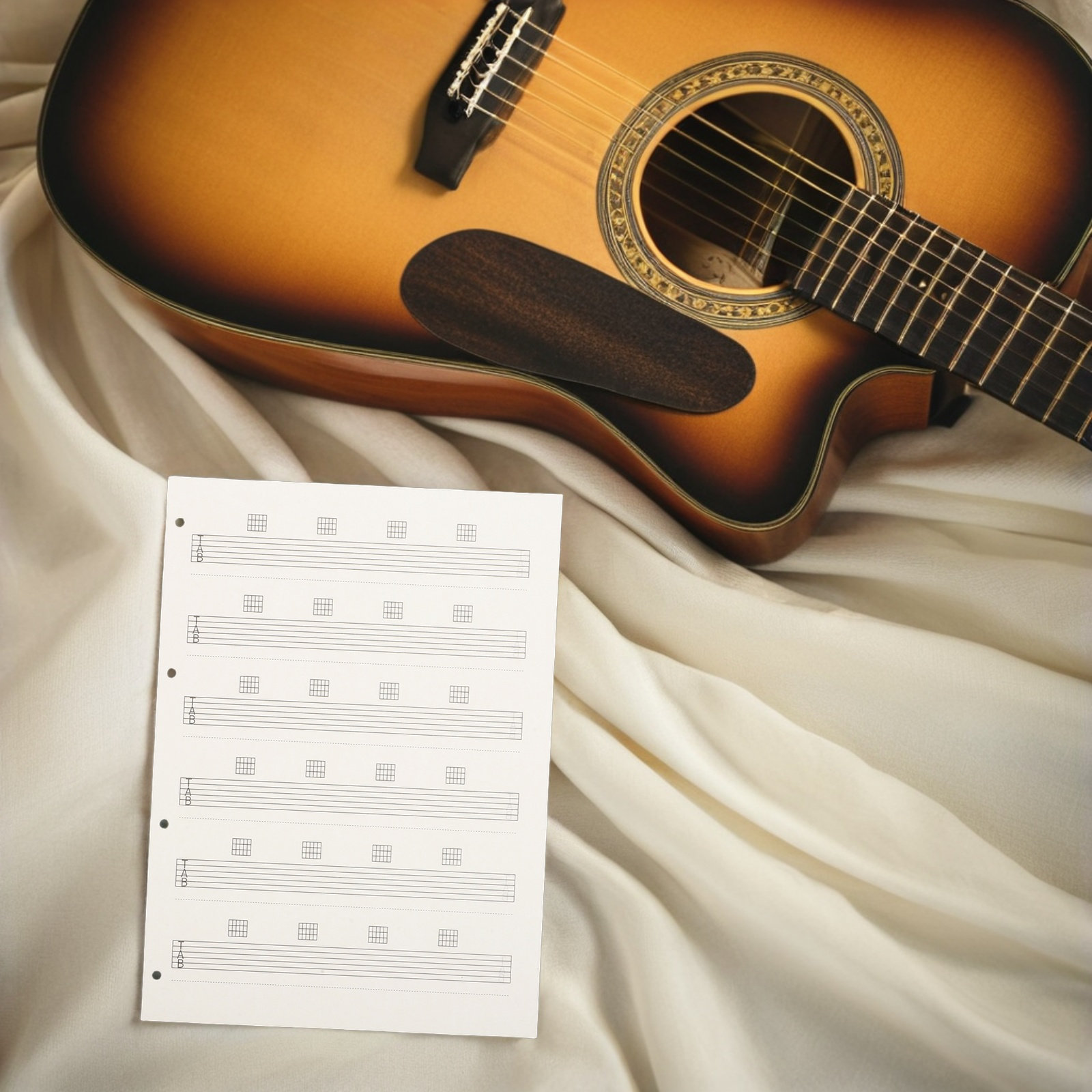 85 قطعة من أوراق تبليات الجيتا - مراجعة Blank Sheet Music Notebook وسعره